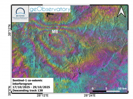 First co-seismic interferogram of Western Turkey earthquake, 27/10/2025